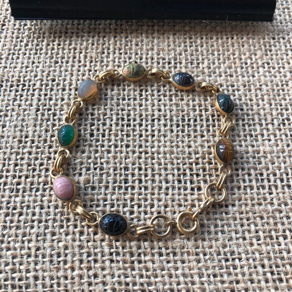 Vintage Bezel Set Scarab Bracelet